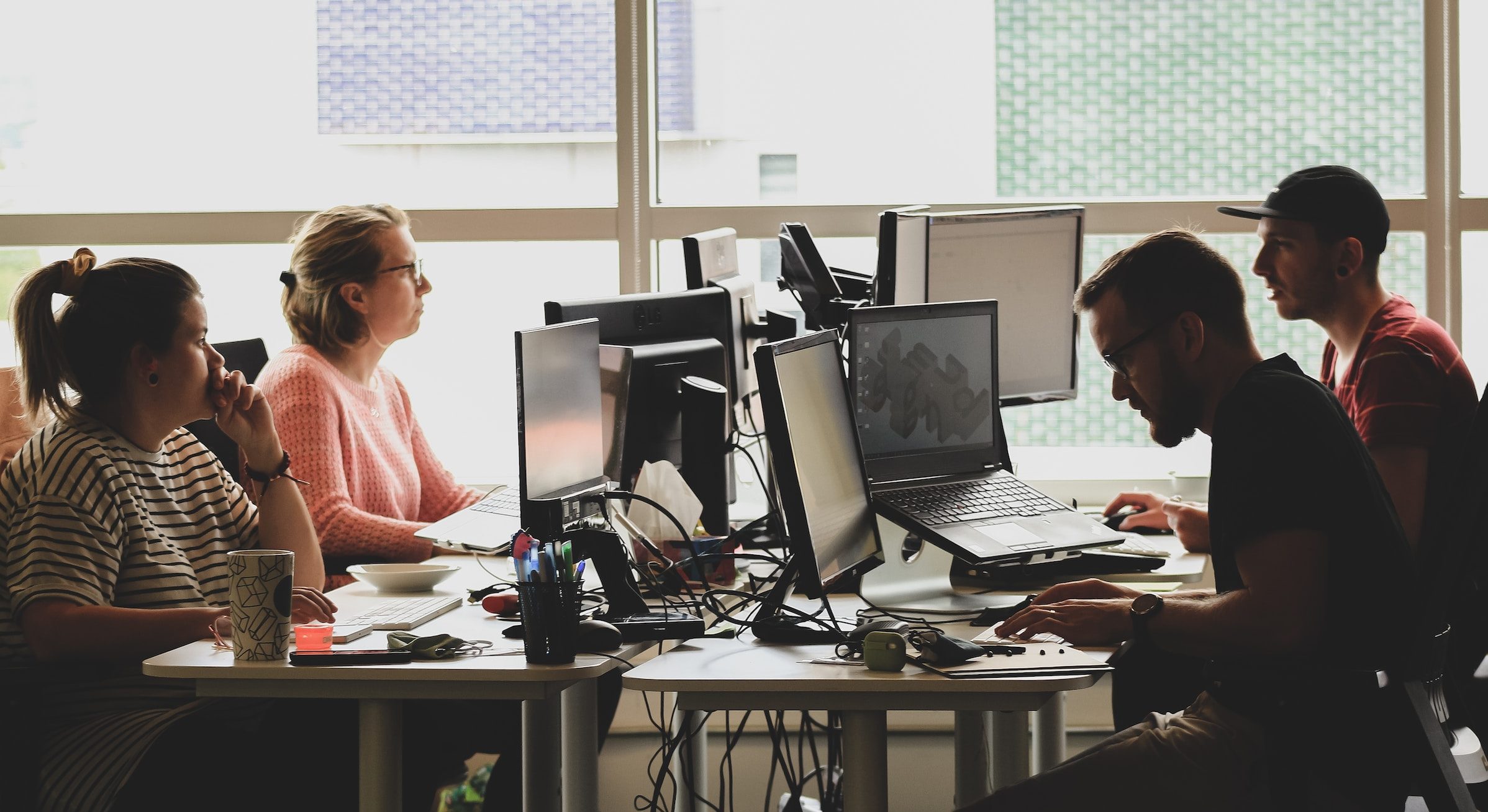 Diverse team working on a project