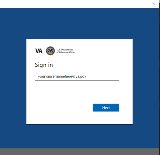 Screenshot of the email entry screen.